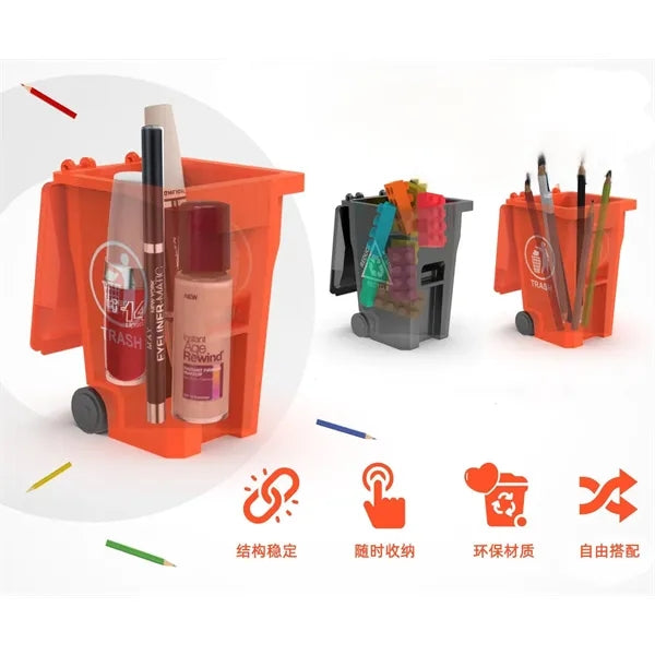 Creative Trash Can Pen Holder: Eco-Friendly Desktop Organize