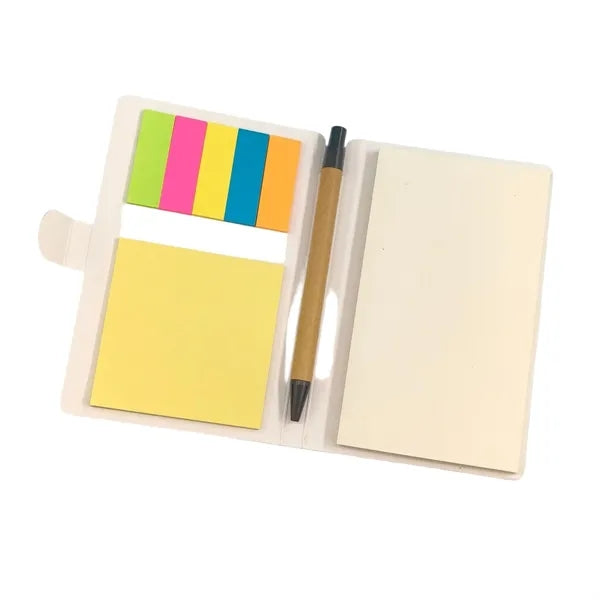 Kraft Cover Sticky Note Notebook with Pen Holder Custom Logo