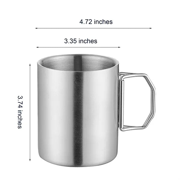Stainless Steel Folding Handle Camping Mug