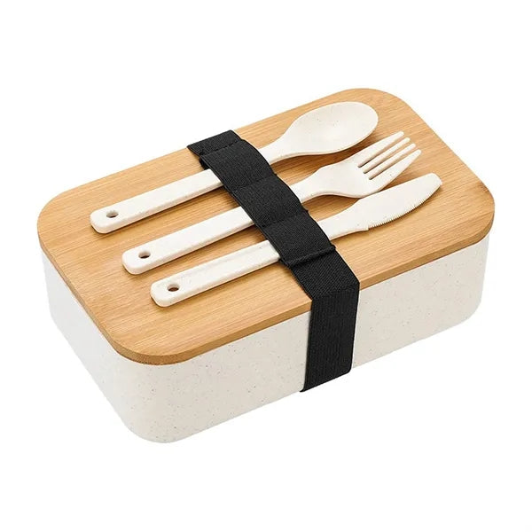 Wheat Straw Bento Lunch Box with Bamboo Lid