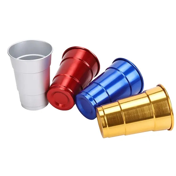 Stackable 16 oz. Aluminum Party Tumbler with Rolled Rim