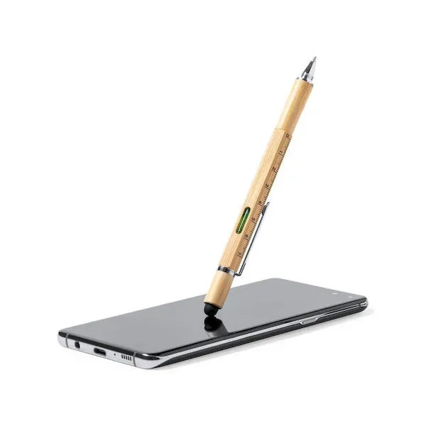 6 In 1 Bamboo Multi-Function Tool Pen