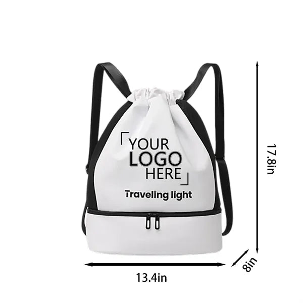 Drawstring Gym Backpack Wet Dry Travel Sack