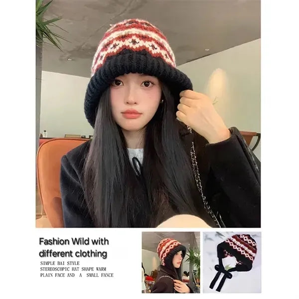 Warm ear protectors knitted beanie