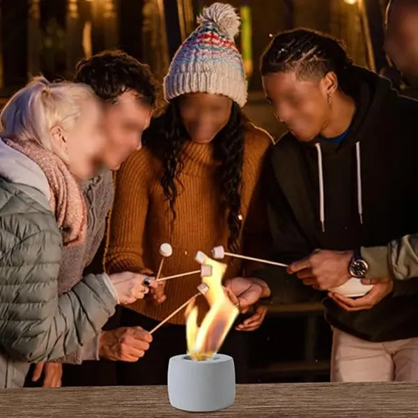 Rustic mini tabletop fire pit stove for camping patio picnic