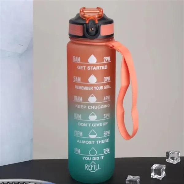 32oz Gradient Water Bottle With Time Marker For Daily Use