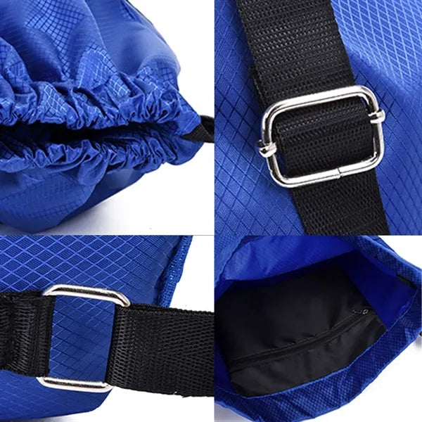 Inner Zipper Pocket Oxford Drawstring Backpack