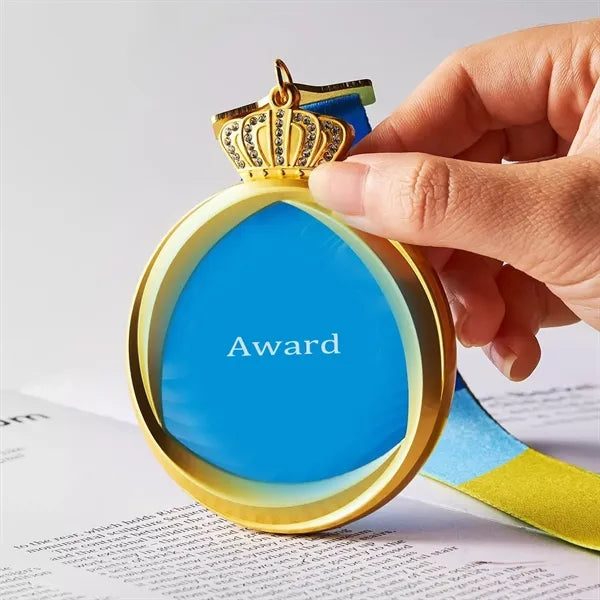 Crown Crystal and Zinc Alloy Champion Medal