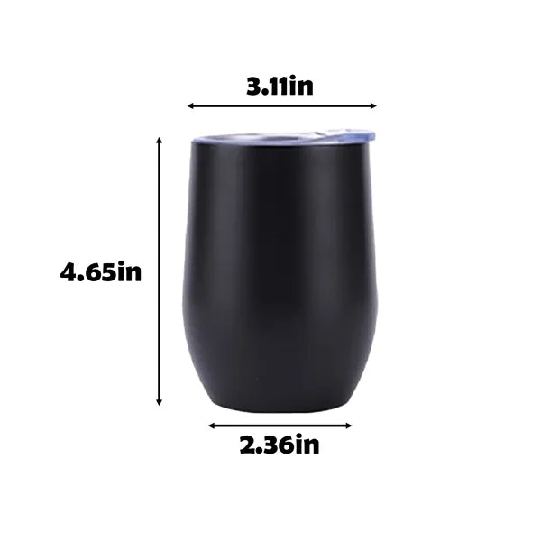 12oz Stainless Steel Eggshell Wine Tumbler