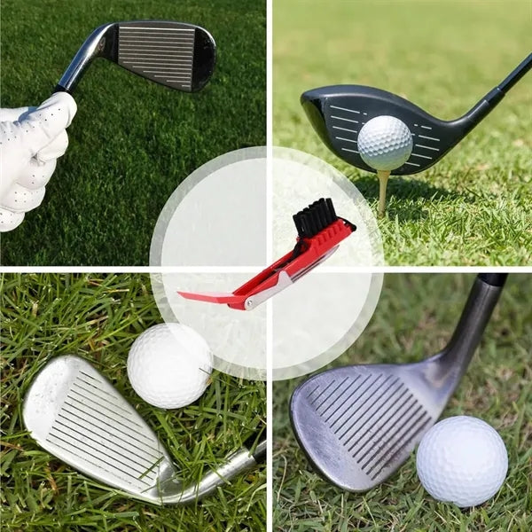 Portable Folding 3-in-1 Golf Club and Shoe Cleaning Brush