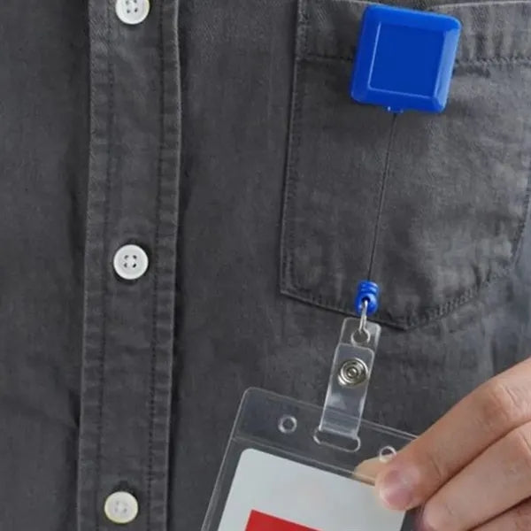 Translucent Square Retractable Badge Reel with Vinyl Strap