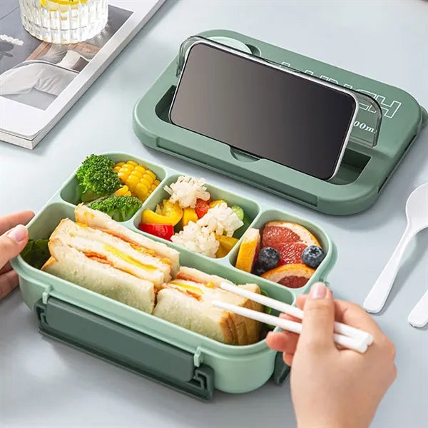 Leak-Proof Compartment Bento Lunch Box w/ Sauce Cup&Cutlery