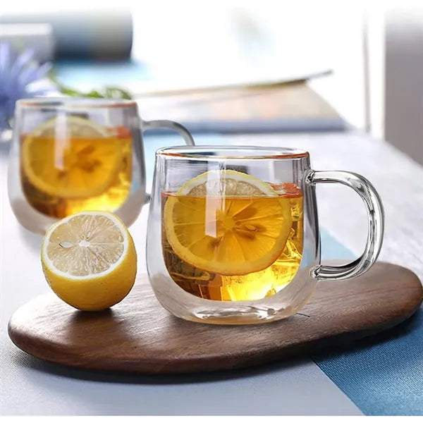 10Oz Double Wall Glass Coffee Mugs