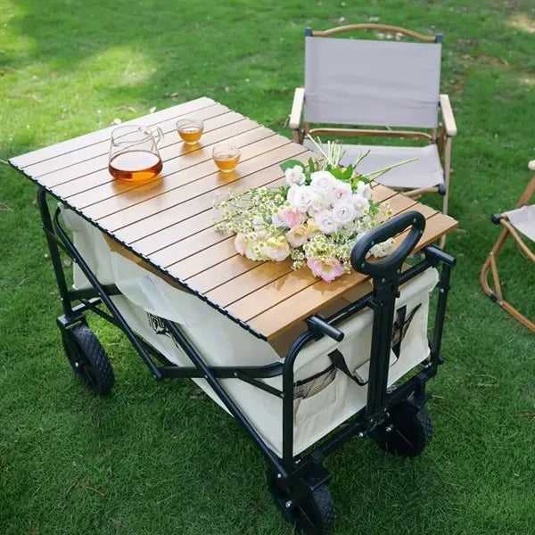 Foldable Outdoor Wagon Cart with Table