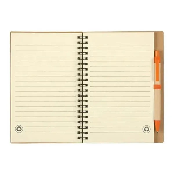 Kraft Paper Spiral Notebook with Pen