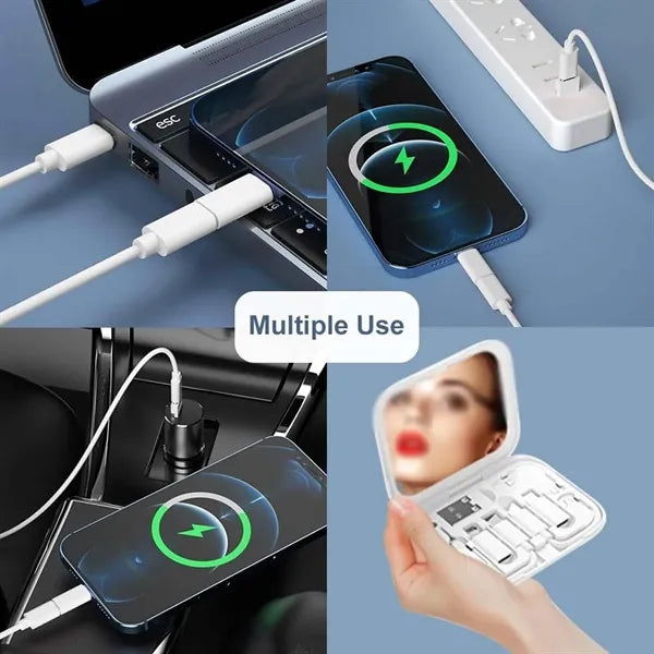 9-in-1 multi charging cable storage box for phones & devices