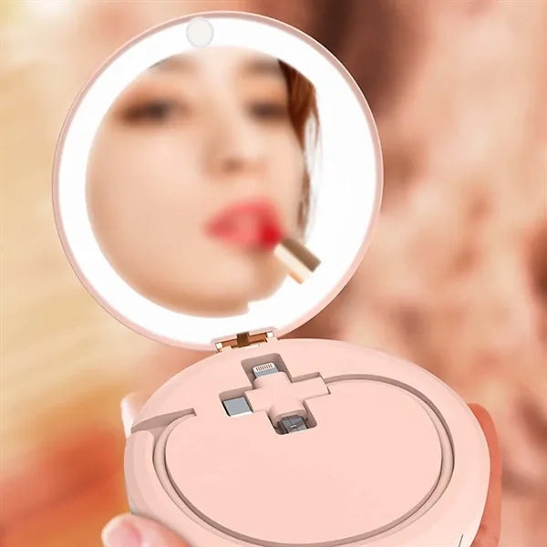 Rechargeable hand warmer 3 in 1 with power bank & mirror