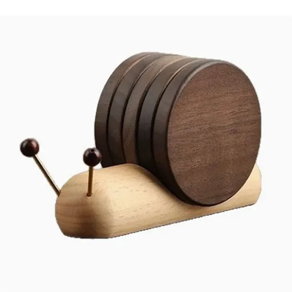 Wooden Coaster Holder Set
