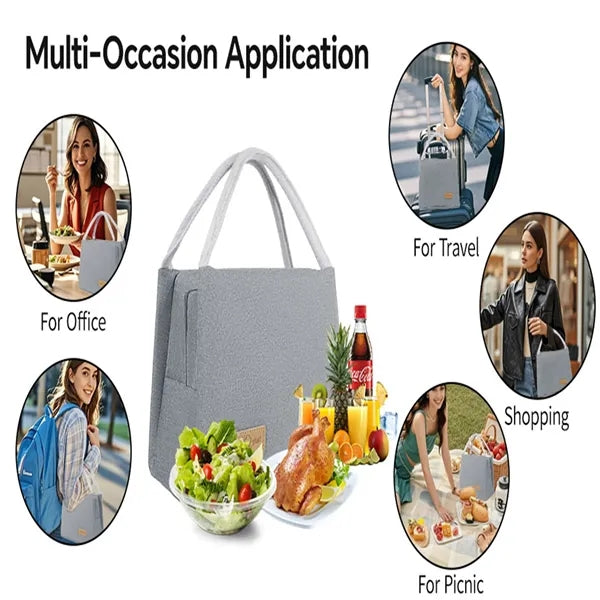 Thickened Lunch Bag with Handles for Picnic Food Storage