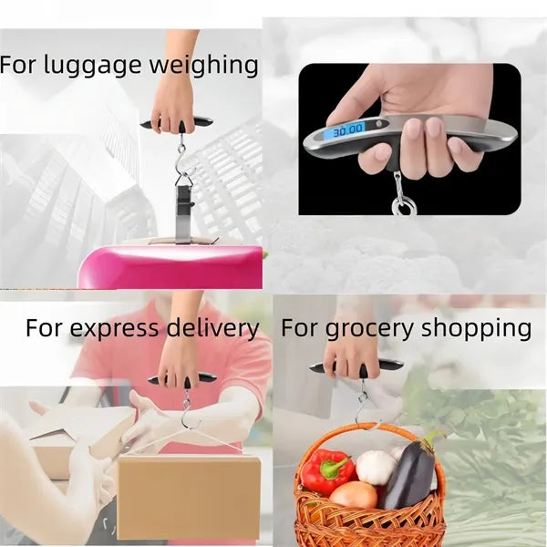 Portable Digital Luggage Scale, USB Rechargeable Hook