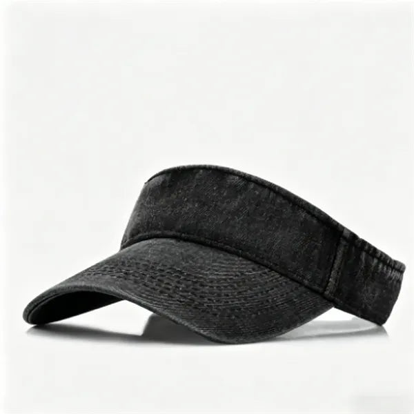 Washed Cotton Denim Empty Top Sport Sun Visor
