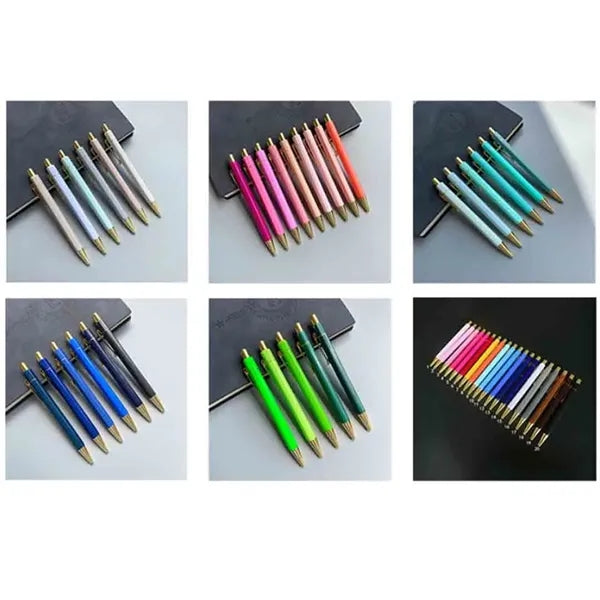 Macaron colored hexagonal ballpoint pen