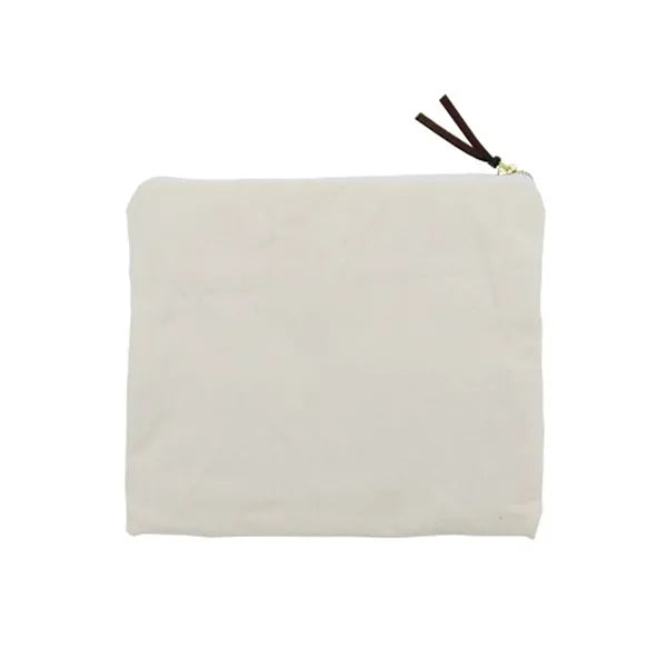 Zipped Canvas Purse with Slogan