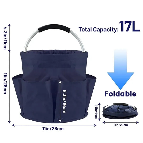 Foldable Multi-Pocket Cleaning Caddy with Handle