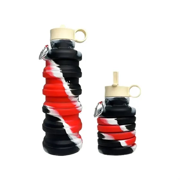 Logo Collapsible Silicone Water Bottle Flip Lid