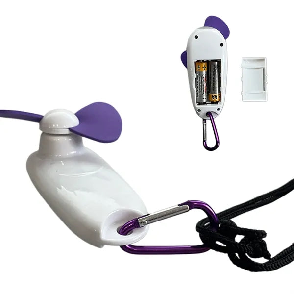 ABS Mini Fan With LED Light And Carabiner