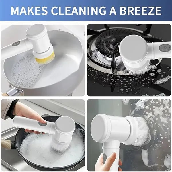 Electric Spin Scrubber with 5 Brush Heads for Home Cleaning