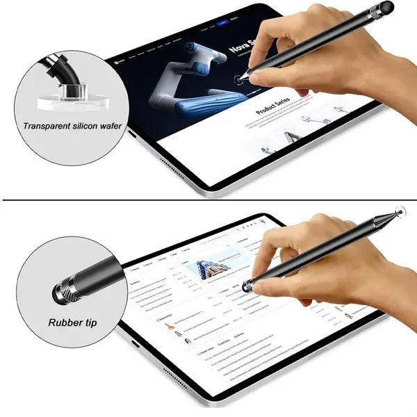 2-in-1 Dual-Tip Convenient Aluminum Stylus Pen