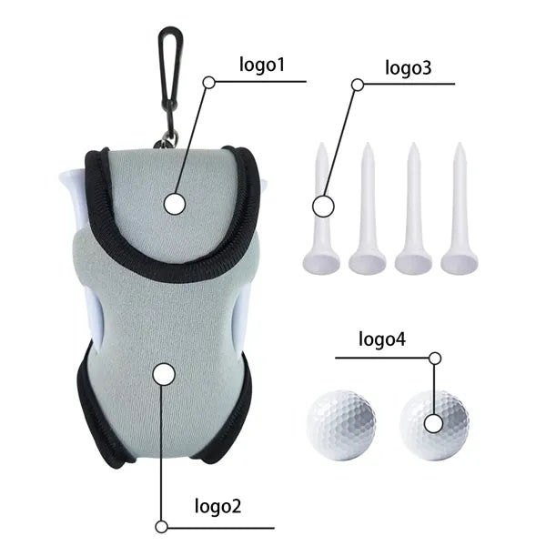 Neoprene Golf Ball Pouch With Clip