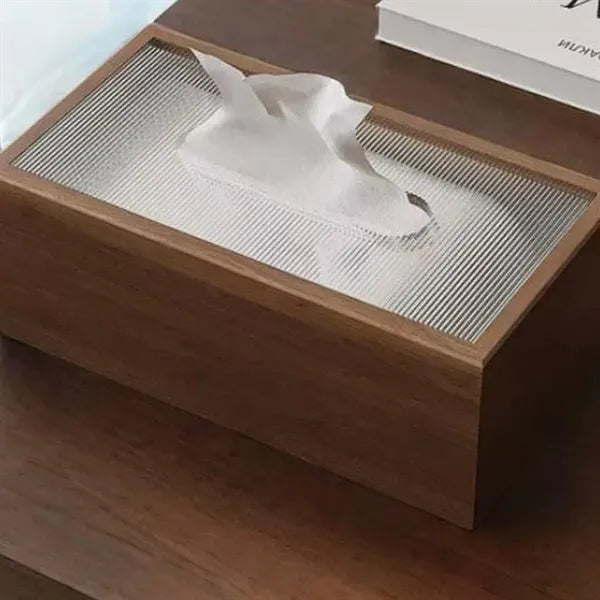 English: Solid Wood Tissue Box Cover for Home Decor