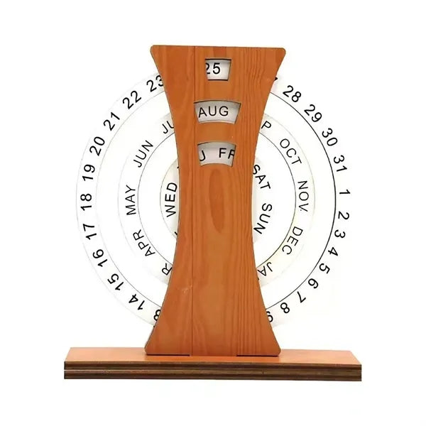 Wooden Manual Rotating Calendar for Home Office Decoration