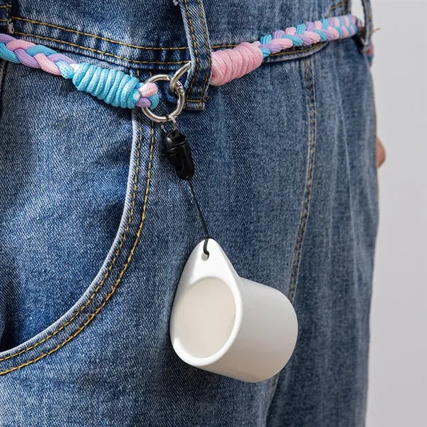 1.4oz Mini Ceramic Coffee Cup with Lanyard