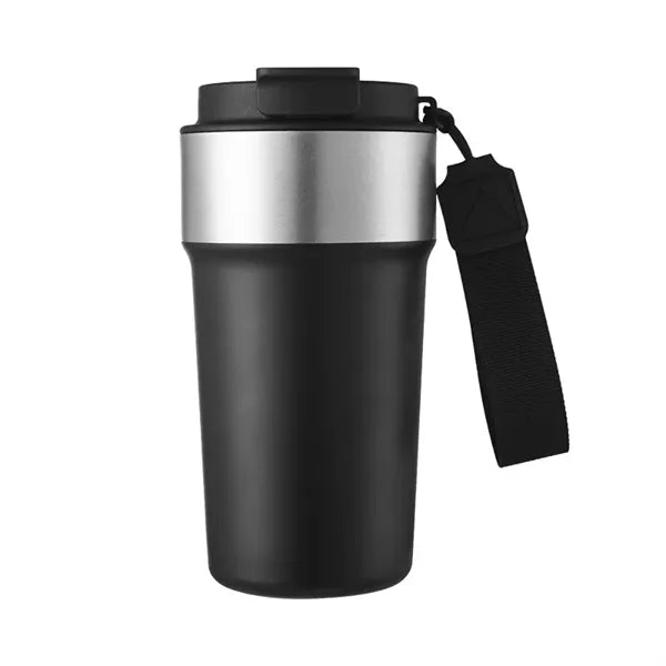 17 Oz Stainless Steel Insulated Travel Mug With Carry Strap