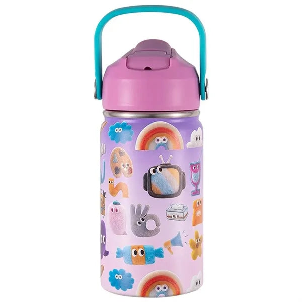 12oz Kids Insulated Water Bottle with Straw Lid and Handle