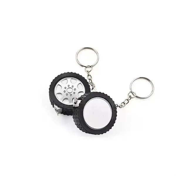 Tire Shape Tape Measure Keychain With Built In Magnet