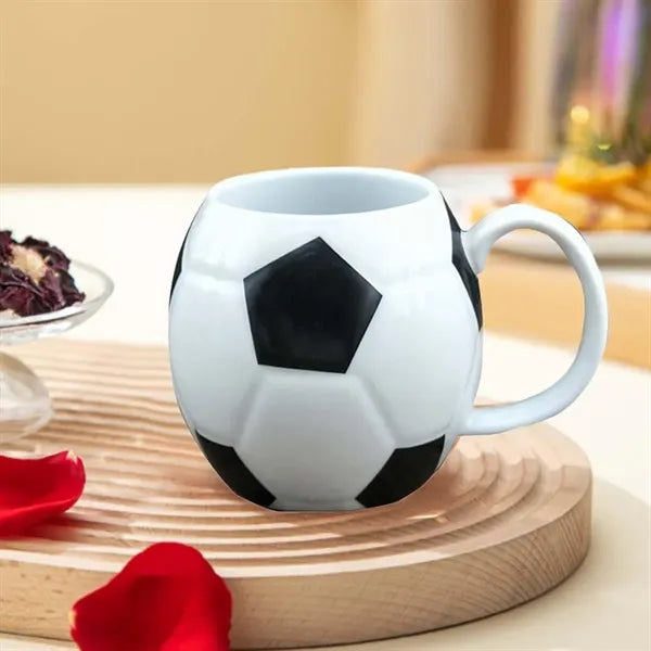 13.5 oz. Soccer Ball Ceramic Mug for Sports Promotions