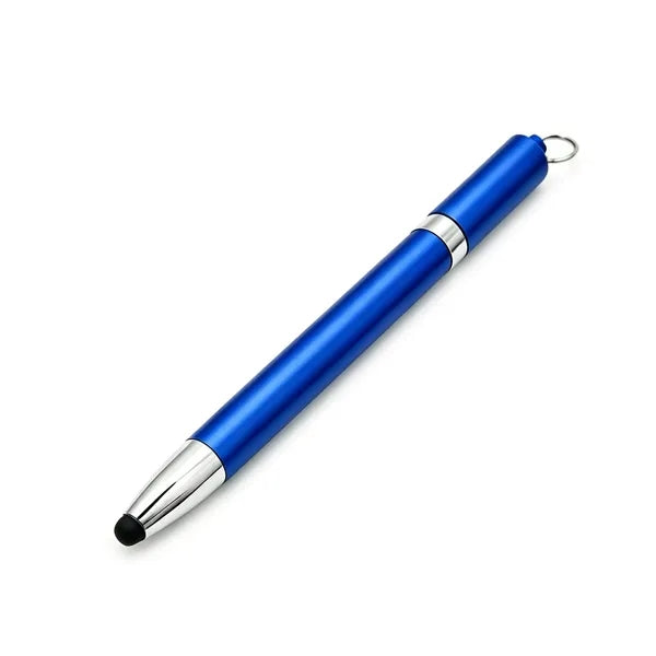Mini Twist Ballpoint Pen with Stylus and Neck Lanyard