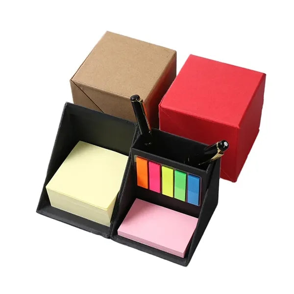 Sticky Note Cube Foldable Rotating Desk Organizer