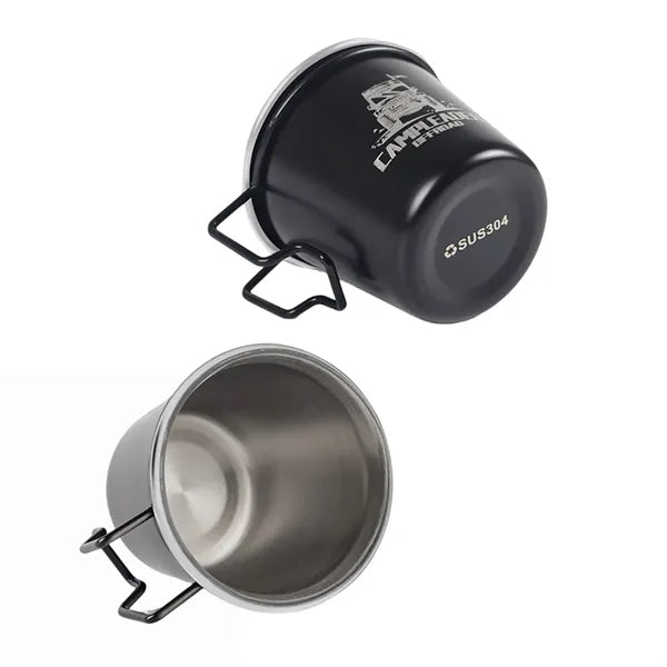 2.4oz Stainless Steel Shot Glass Camping Cup With Lanyard
