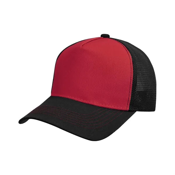 5 Panel Two Tone Trucker Cap W/ Mesh Back