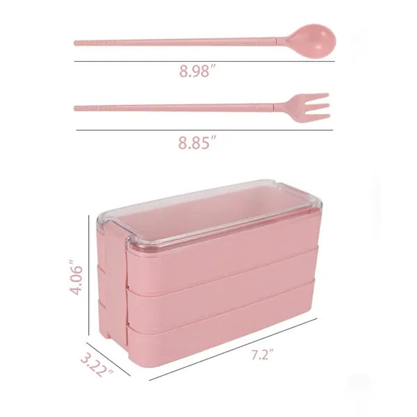 Wheat Straw 3 Tier Lunch Box
