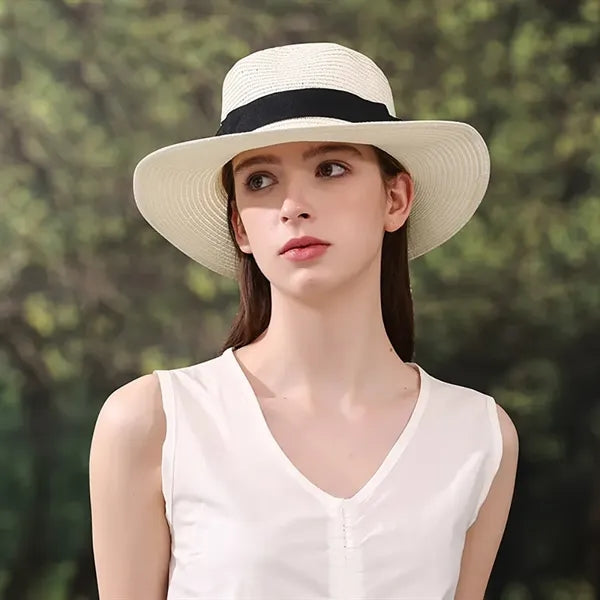Wide Straw Panama Hat For Travel Fedora Beach