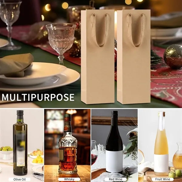 Kraft Paper Wine Tote Gift Retail Bag