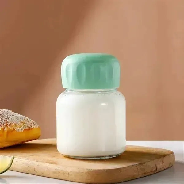 Small Borosilicate Glass Juice Bottle with Lid