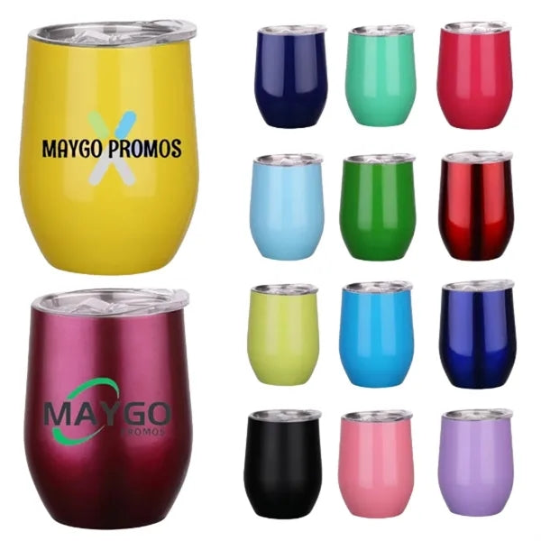 Sleek 12oz Stainless Steel Eggshell Cup