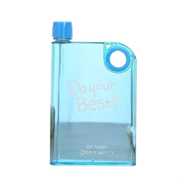 Portable Slim Flat Water Bottle 12.8oz Custom Logo